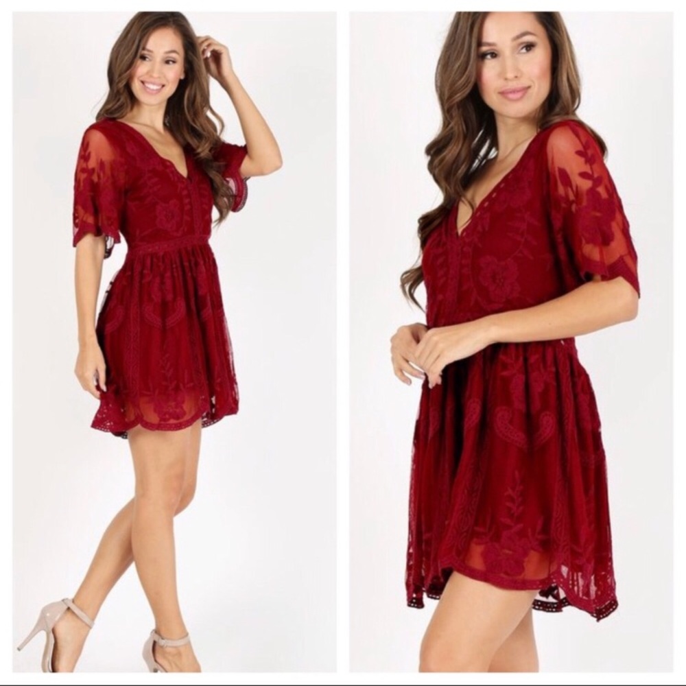 RED LACE | SHORT BABYDOLL